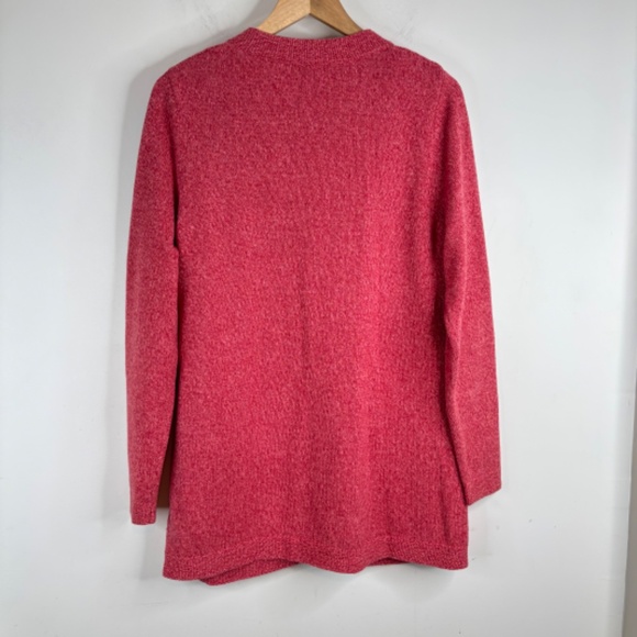 LL Bean Cable Knit Cardigan Sweater XL Pink Button Up Granny Fisherman Cottage - Picture 4 of 11